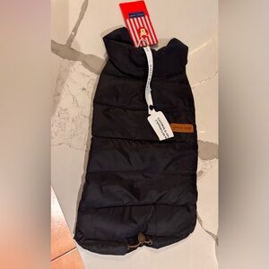 NWT Space Lion black puffer dog jacket size S
